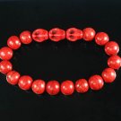 Turquoise Red Skull Bead Red Veins Ball Beads Stretch Bracelet ZZ2536
