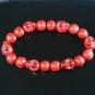 Turquoise Red Skull Bead Red Veins Ball Beads Stretch Bracelet ZZ2542