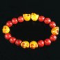 Turquoise Orange Skull Bead Red Veins Ball Beads Stretch Bracelet ZZ2568