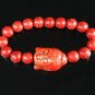 Turquoise Red Buddha Bead Red Veins Ball Beads Stretch Bracelet ZZ2582
