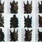 12 pcs Hand carved wood chinese guizhou fengshui black folk art mask DZ8