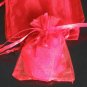 50pcs Red 2.7x3.5inch(7x9cm) Organza Bag Pouch for Gift Jewelry Solid Color