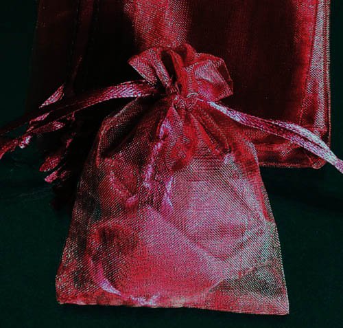 50pcs Dark Wine Red 2.7x3.5inch(7x9cm) Organza Bag Pouch for Gift Jewelry Solid Color