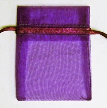 50pcs Dark Purple 2.7x3.5inch(7x9cm) Organza Bag Pouch for Gift Jewelry Solid Color
