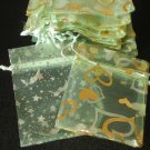 50pcs Mint Light Green 2.7x3.5inch(7x9cm) Organza Bags Pouch for Gift Jewelry Random Design