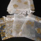 50pcs White 2.7x3.5inch(7x9cm) Organza Bags Pouch for Gift Jewelry Random Design