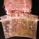 50pcs Baby Pink 2.7x3.5inch(7x9cm) Organza Bags Pouch for Gift Jewelry Random Design