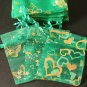 50pcs Green 2.7x3.5inch(7x9cm) Organza Bags Pouch for Gift Jewelry Random Design