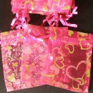 50pcs Hot Pink 2.7x3.5inch(7x9cm) Organza Bags Pouch for Gift Jewelry Random Design