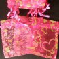 50pcs Hot Pink 2.7x3.5inch(7x9cm) Organza Bags Pouch for Gift Jewelry Random Design