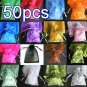 50pcs Mixed 3.5x4.6inch(9x12cm) Organza Bags Pouch for Gift Jewelry Solid Color