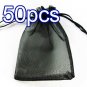 50pcs Black 3.5x4.6inch(9x12cm) Organza Bags Pouch for Gift Jewelry Solid Color