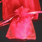 50pcs Red 3.5x4.6inch(9x12cm) Organza Bags Pouch for Gift Jewelry Solid Color