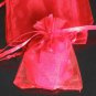 50pcs Red 3.5x4.6inch(9x12cm) Organza Bags Pouch for Gift Jewelry Solid Color