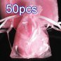 50pcs Baby Pink 3.5x4.6inch(9x12cm) Organza Bags Pouch for Gift Jewelry Solid Color