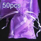 50pcs Lilac Purple 3.5x4.6inch(9x12cm) Organza Bags Pouch for Gift Jewelry Solid Color