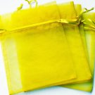 50pcs Yellow 3.5x4.6inch(9x12cm) Organza Bags Pouch for Gift Jewelry Solid Color