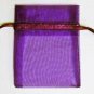50pcs Dark Purple 3.5x4.6inch(9x12cm) Organza Bags Pouch for Gift Jewelry Solid Color