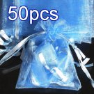 50pcs Baby Blue 4.5x6.5inch(12x17cm) Organza Bags Pouch for Gift Jewelry Solid Color