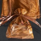 50pcs Brown Coffee 4.5x6.5inch(12x17cm) Organza Bags Pouch for Gift Jewelry Solid Color