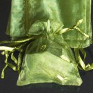 50pcs Olive Green 4.5x6.5inch(12x17cm) Organza Bags Pouch for Gift Jewelry Solid Color