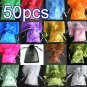 50pcs Mixed 6.5x9inch(17x23cm) Organza Bags Pouch for Gift Jewelry Solid Color