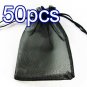 50pcs Black 6.5x9inch(17x23cm) Organza Bags Pouch for Gift Jewelry Solid Color