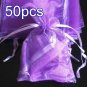 50pcs Lilac Purple  6.5x9inch(17x23cm) Organza Bags Pouch for Gift Jewelry Solid Color