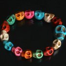 Wholesale 12pcs Cool Mixed Colorful Turquoise Skulls Chain Bracelet for Men Women ZZ212