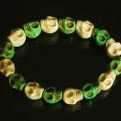 Wholesale 12pcs Cool Light Green White Turquoise Skulls Chain Bracelet for Men Women ZZ207