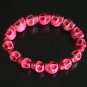 Wholesale 12pcs Cool Hot Pink Turquoise Skulls Chain Bracelet for Men Women ZZ205
