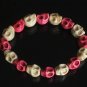 Wholesale 12pcs Cool Hot Pink White Turquoise Skulls Chain Bracelet for Men Women ZZ204