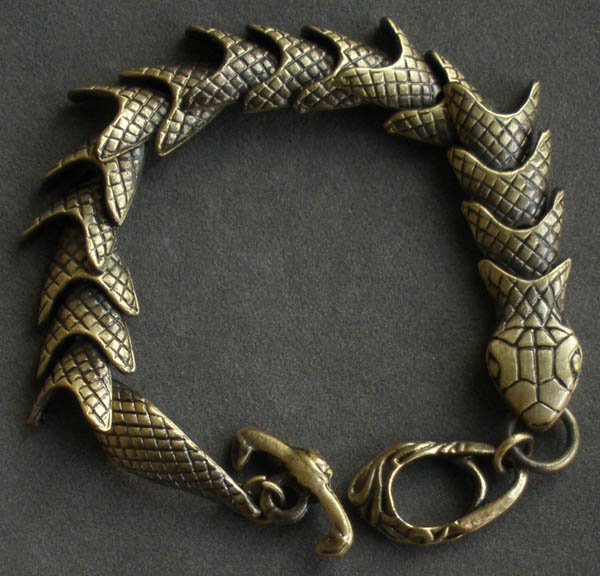 Wholesale 12pcs Alloy Zinic Brass Men's Gift Joint Section Snake Python Boa Anaconda Bracelet