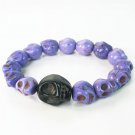Wholesale 12pcs Black Purple Turquoise Skulls Chain Bracelet for Men Women ZZ218