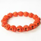 Wholesale 12pcs Red Turquoise Skulls Chain Bracelet for Men Women ZZ223