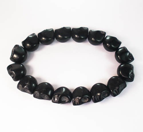 Wholesale 12pcs Black Turquoise Skulls Chain Bracelet for Men Women ZZ2150