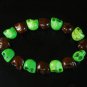 Wholesale 12pcs New Twin Color Turquoise Green Brown Skull Bead Beads Stretch Bracelet ZZ2280