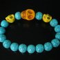 Wholesale 12pcs Turquoise Orange Yellow Skull Bead Baby Blue Veins Ball Beads Stretch Bracelet ZZ236