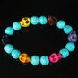 Wholesale 12pcs Turquoise Colorful Skull Beads Baby Blue Veins Ball Beads Stretch Bracelet ZZ253