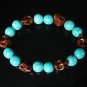 Wholesale 12pcs Turquoise Brown Skull Beads Baby Blue Veins Ball Beads Stretch Bracelet ZZ280