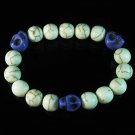 Wholesale 12pcs Turquoise Colorful Purple Skull White Veins Beads Stretch Bracelet ZZ2107