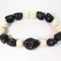 Wholesale 12pcs Turquoise Colorful Black Skull White Veins Beads Stretch Bracelet ZZ2155