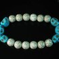 Wholesale 12pcs Turquoise Colorful Blue Skull White Veins Beads Stretch Bracelet ZZ2175