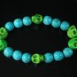 Wholesale 12pcs Turquoise Colorful Green Skull Blue Veins Beads Stretch Bracelet ZZ2196