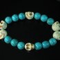 Wholesale 12pcs Turquoise Colorful White Skull Blue Veins Beads Stretch Bracelet ZZ2198