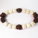 Wholesale 12pcs Turquoise Colorful Brown Skull White Veins Beads Stretch Bracelet ZZ2209