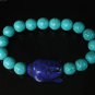 Wholesale 12pcs Turquoise Dark Blue Buddha Baby Blue Veins Beads Stretch Bracelet ZZ2210