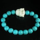 Wholesale 12pcs Turquoise White Smile Buddha Blue Veins Beads Stretch Bracelet ZZ2289