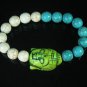 Wholesale 12pcs Turquoise Green Buddha White Blue Veins Beads Stretch Bracelet ZZ2393