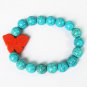 Wholesale 12pcs Turquoise Orange Butterfly Baby Blue Veins Beads Stretch Bracelet ZZ2424